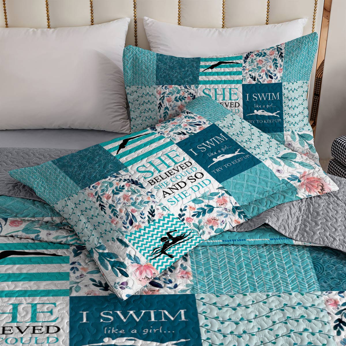 Shineful All Season Quilt 3-Piece Set Swim Like A Girl