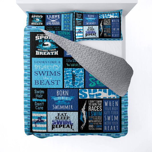 Shineful All Season Quilt 3-Piece Set Swim With Your Heart