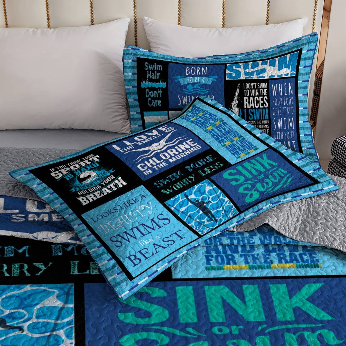 Shineful All Season Quilt 3-Piece Set Swim With Your Heart