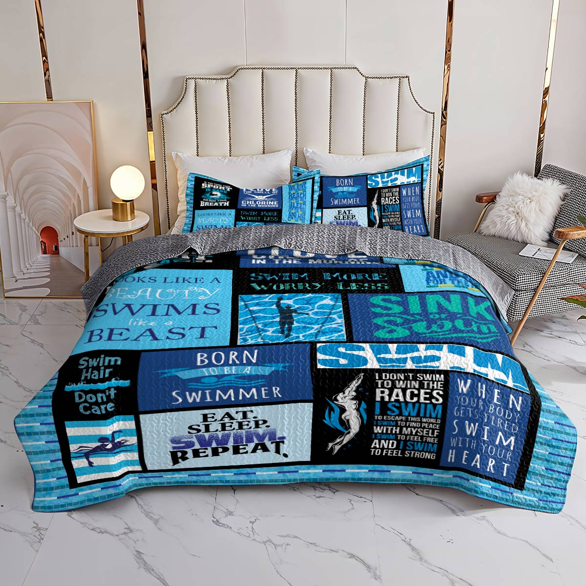 Shineful All Season Quilt 3-teiliges Set Schwimmen mit Ihrem Herzen