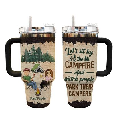 Shineful Tumbler Gift For Couple - Let's Sit By The Campfire Husband Wife Camping