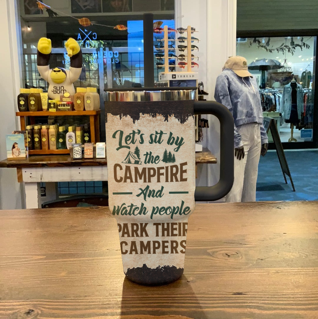 Shineful Tumbler Gift For Couple - Let's Sit By The Campfire Husband Wife Camping