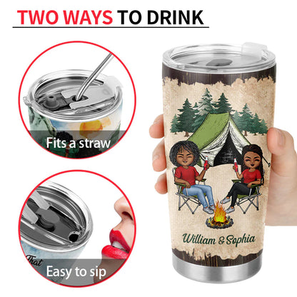 Shineful Tumbler 20 Oz Gift For Couple - Camping Partners For Life Husband Wife