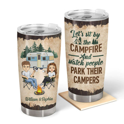 Shineful Tumbler 20 Oz Gift For Couple - Let's Sit By The Campfire Husband Wife Camping