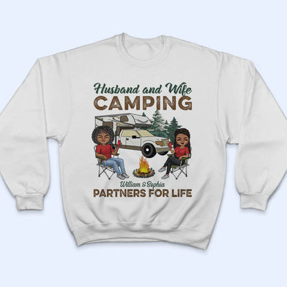 Shineful T-Shirt Gift For Couple - Camping Partners For Life Husband Wife - Personalized Unisex T-Shirt