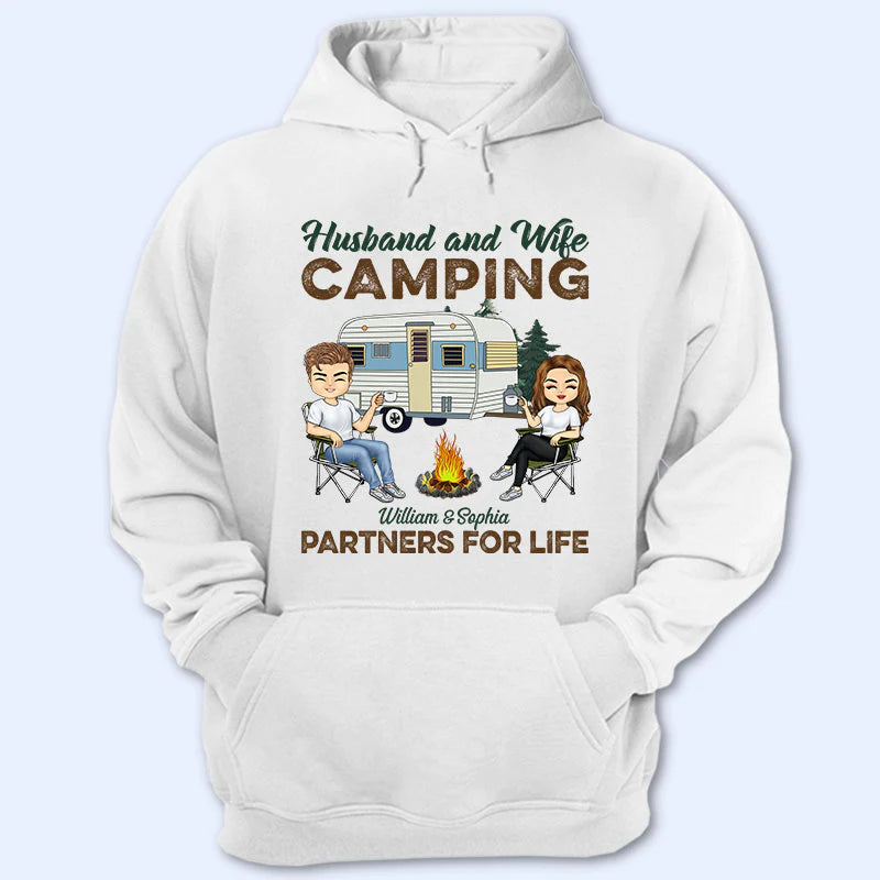 Shineful T-Shirt Gift For Couple - Camping Partners For Life Husband Wife - Personalized Unisex T-Shirt