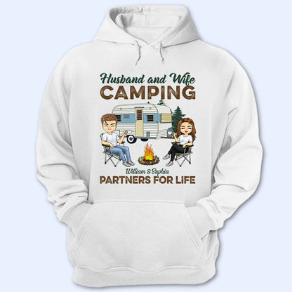 Shineful T-Shirt Gift For Couple - Camping Partners For Life Husband Wife - Personalized Unisex T-Shirt