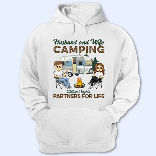 Shineful T-Shirt Gift For Couple - Camping Partners For Life Husband Wife - Personalized Unisex T-Shirt