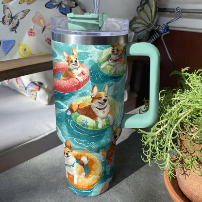 Shineful Tumbler Corgi Summer Holiday