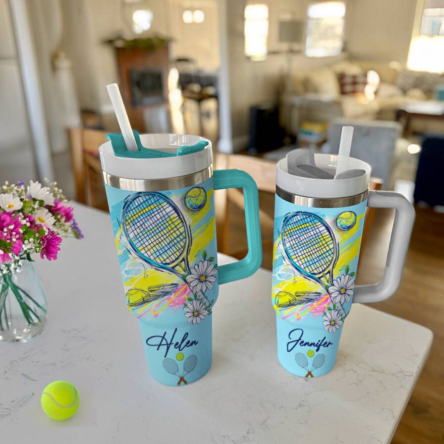 Shineful Personalized Tumbler Charming Tennis