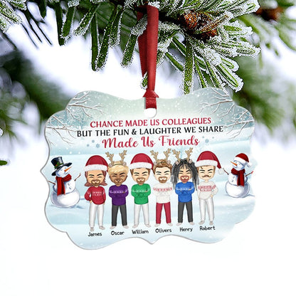 Work Made Us Colleagues - Christmas Gift For Co-Worker Personalized Custom Aluminium Ornament