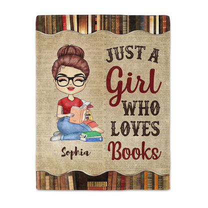 Shineful A Girl Who Loves Books Reading - Personalized Blanket