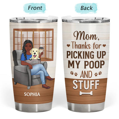 Shineful Tumbler 20 Oz Mother Gift - Thank You Best Dog Mom Ever Personalized