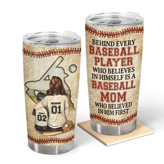 Shineful Mother Gift - Baseball Mom Behind Every Baseball Player Personalized 20oz Tumbler