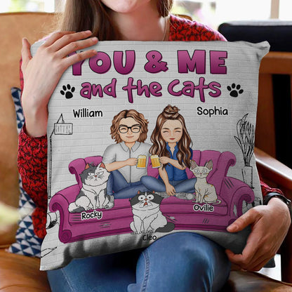 Shineful Pillow Gift For Cat Lovers - You And Me And The Cats