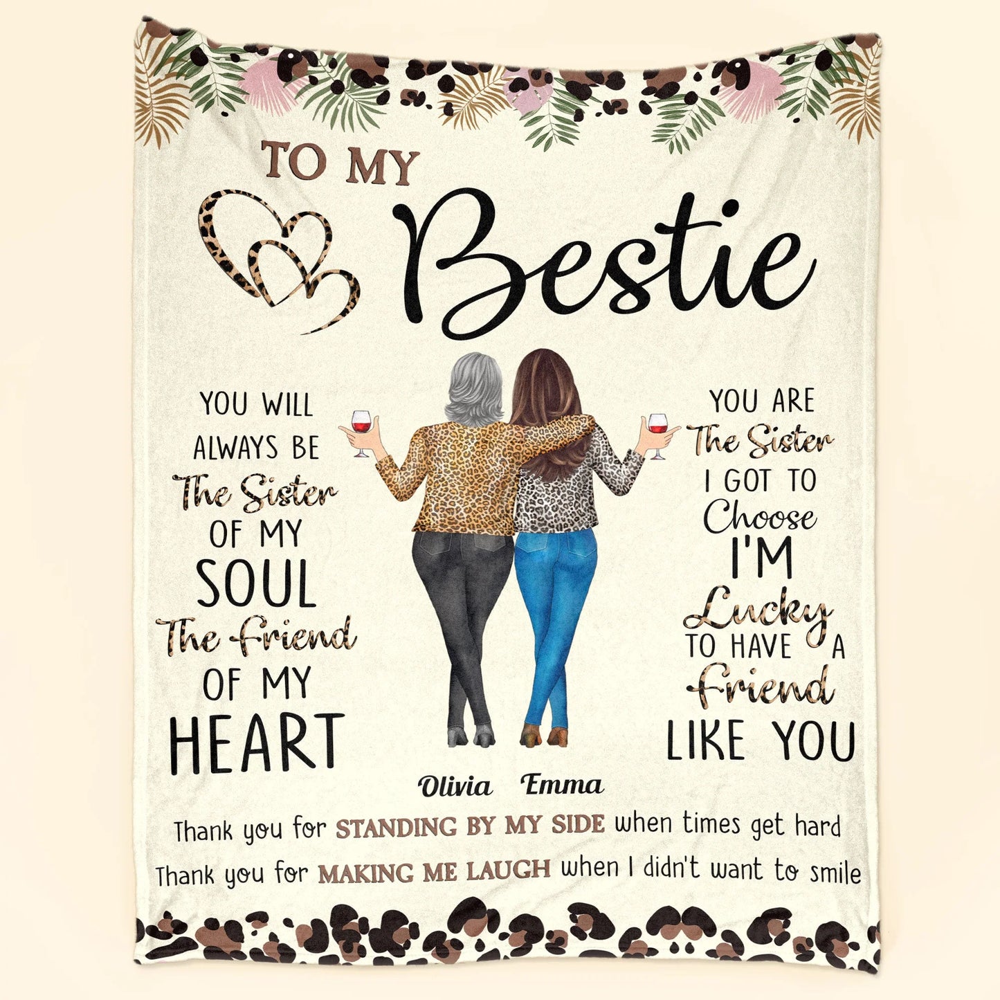 Shineful Thank You For Standing By My Side Friendship Personalized Blanket