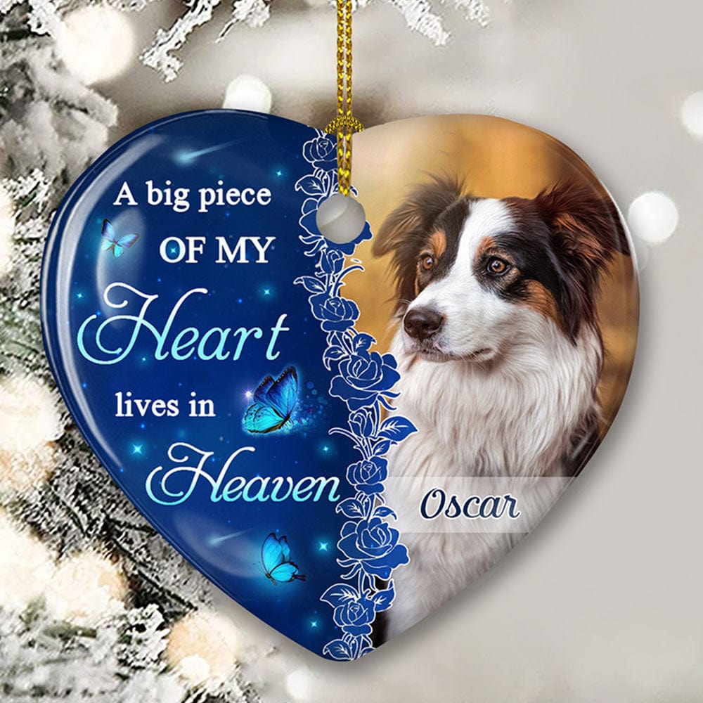 Shinefulgift® - The Hardest Goodbye Personalized Custom Heart Ceramic Christmas Ornament