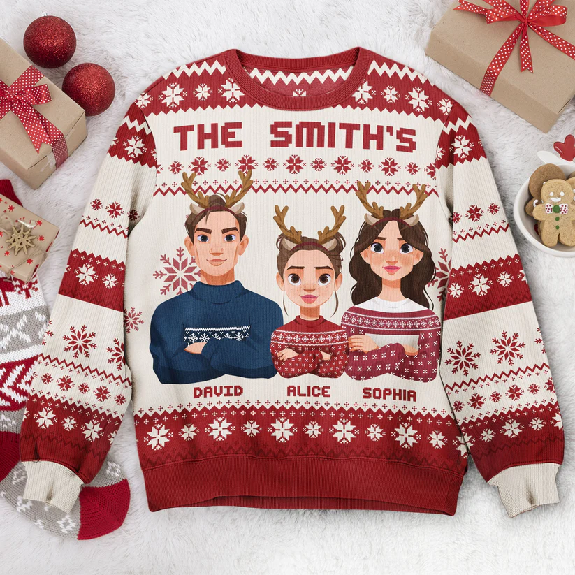 Shineful This Is Our Family - Personalized Ugly Sweater