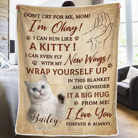 Shineful Blanket Custom Photo Don't Cry For Me I'm Okay - Personalized Blanket