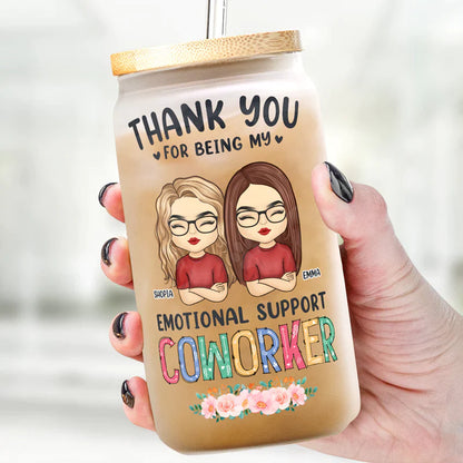 Thanks For Being My Unpaid Therapist - Bestie Personalized Custom Glass Cup Iced Coffee Gift Best