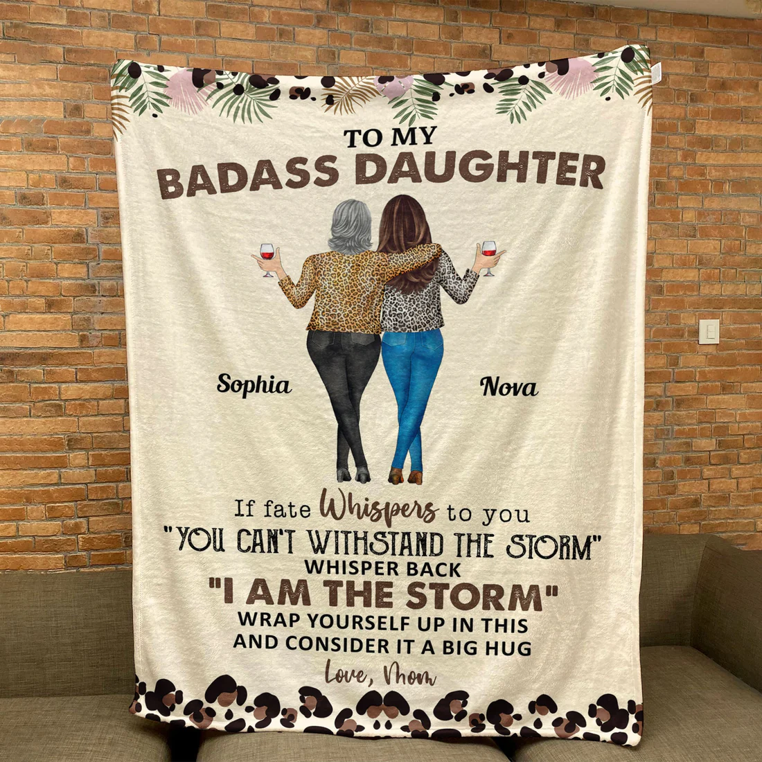 Shineful To My Daughter Whisper Back I Am The Storm - Personalized Daughter Blanket