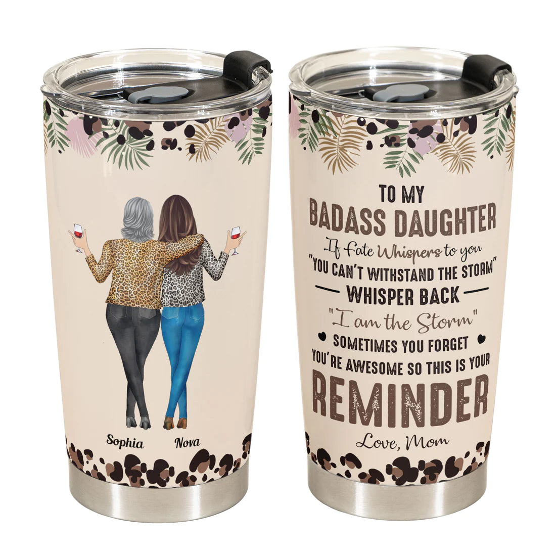 Shineful To My Daughter Whisper Back I Am The Storm - Personalized 20oz Tumbler