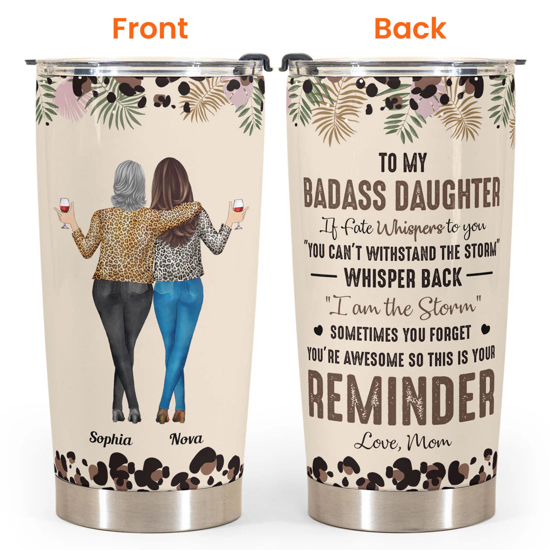 Shineful To My Daughter Whisper Back I Am The Storm - Personalized 20oz Tumbler