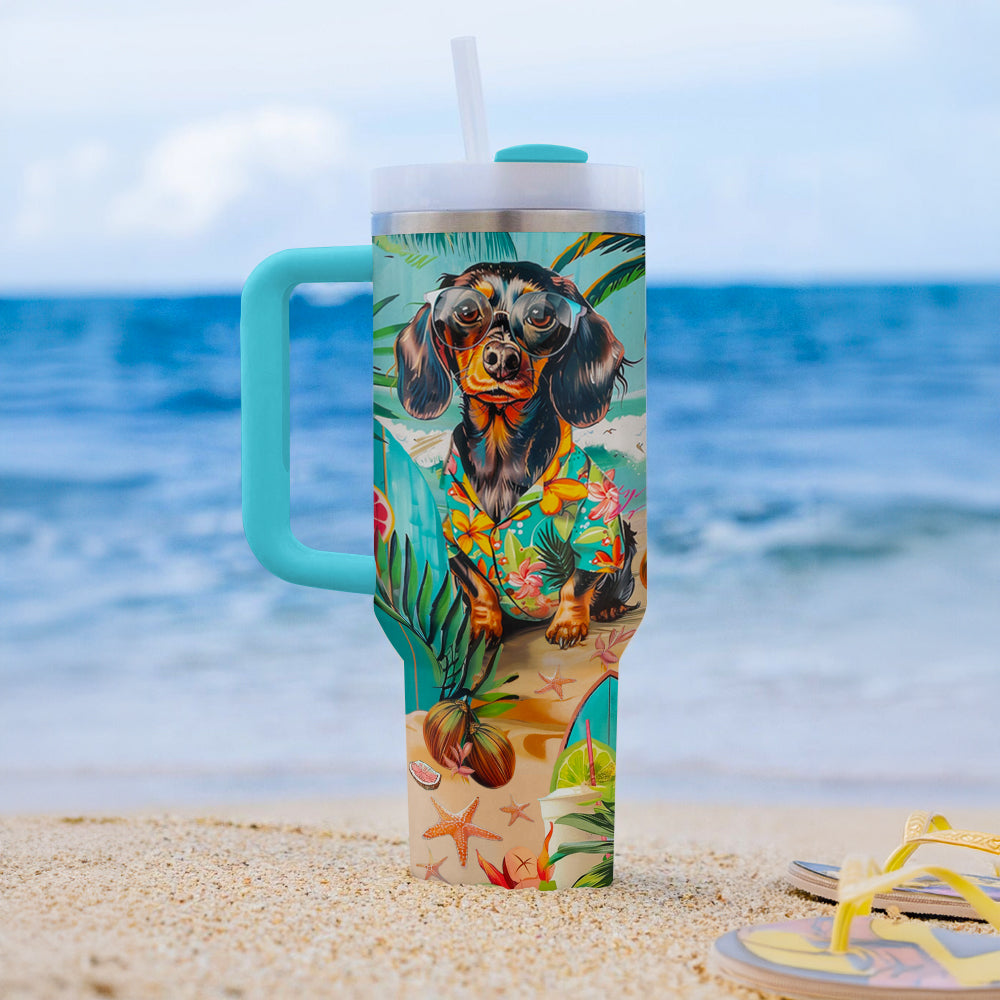 Shineful Tumbler Dachshund Tropical Paradise