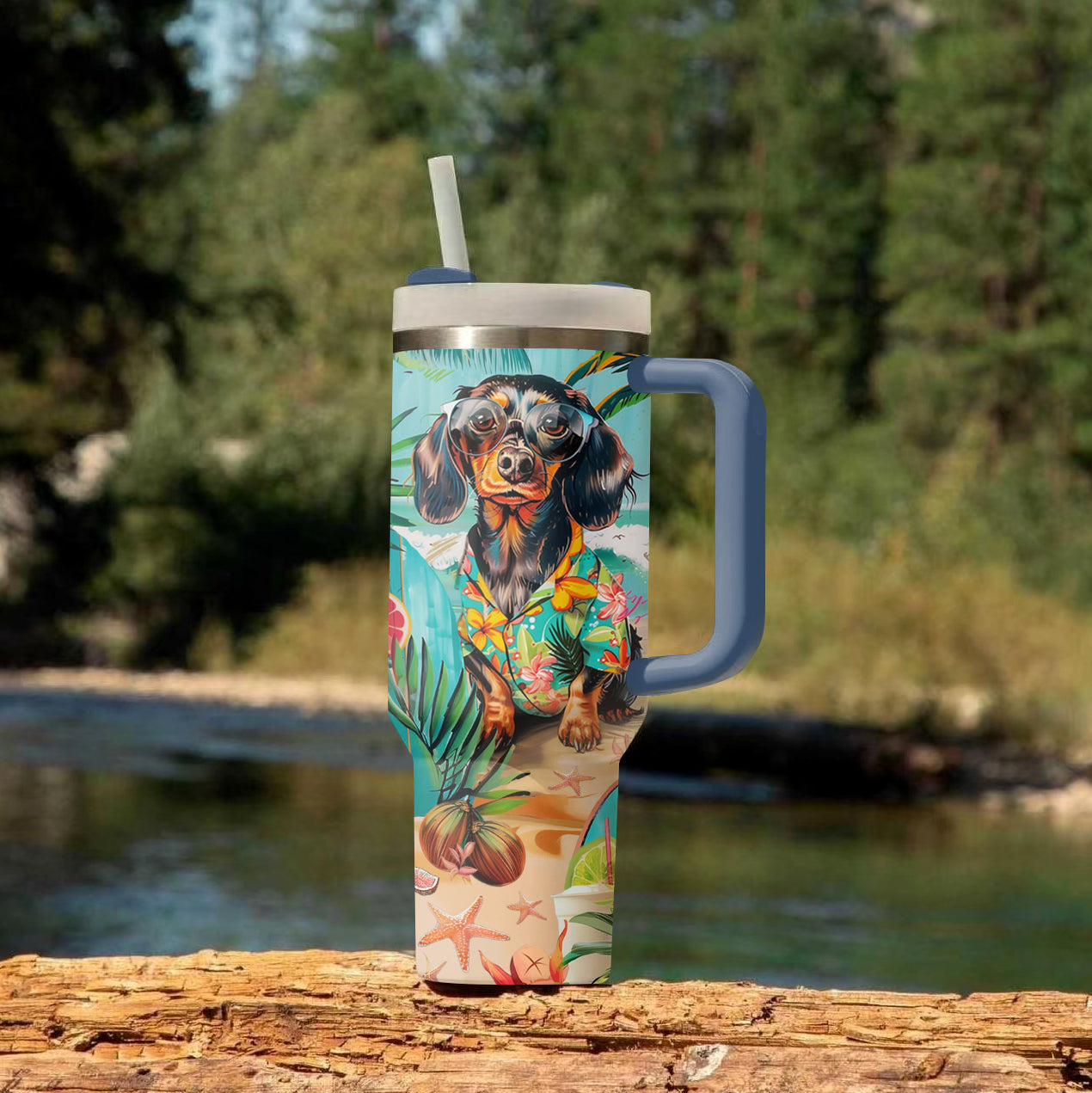 Shineful Tumbler Dachshund Tropical Paradise