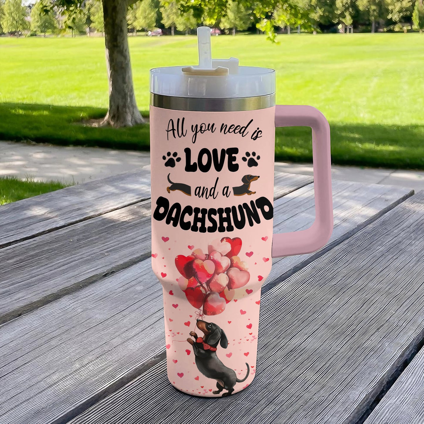 Shineful Tumbler Dachshund Paws of Love: