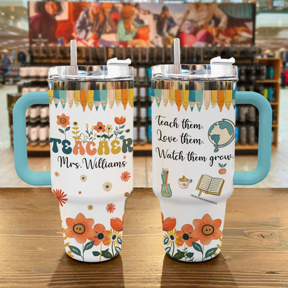 Shineful Tumbler Floral Teacher Appreciation