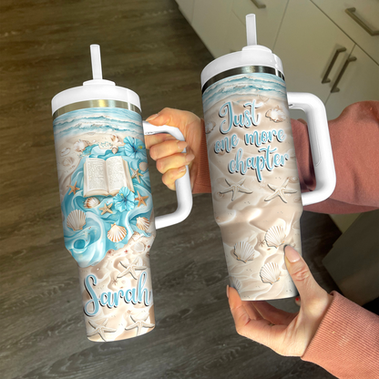 Shineful Personalized Tumbler Just One More Chapter Beachy