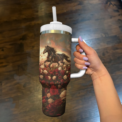 Shineful Tumbler Majestic Horse Red Roses