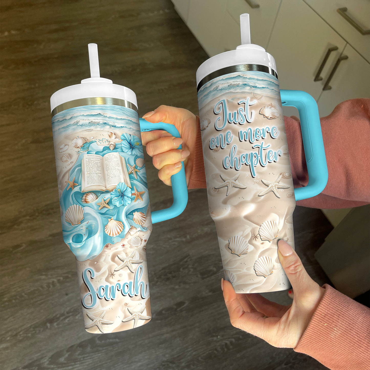 Shineful Personalized Tumbler Just One More Chapter Beachy