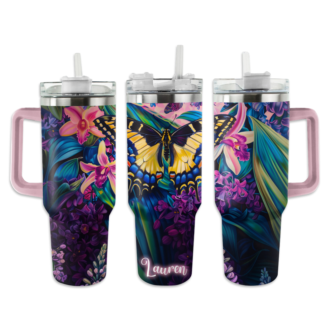 Shineful Personalized Tumbler Enchanting Butterfly