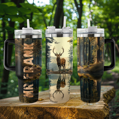 Shineful Personalized Tumbler Hunting Lover Buck/Deer With Reflection In A Lake