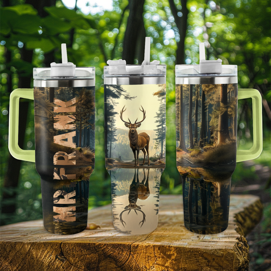 Shineful Personalized Tumbler Hunting Lover Buck/Deer With Reflection In A Lake