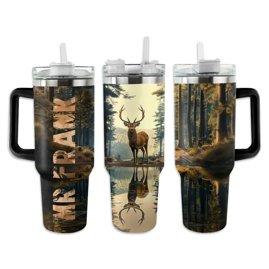 Shineful Personalized Tumbler Hunting Lover Buck/Deer With Reflection In A Lake