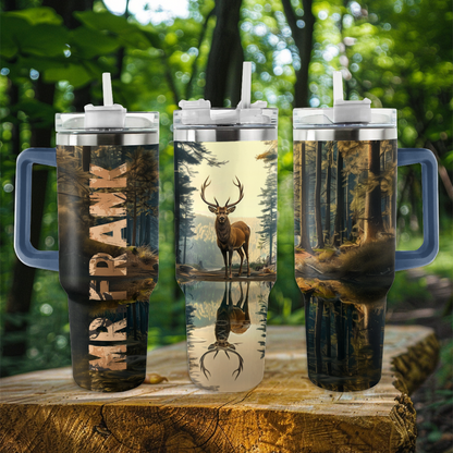 Shineful Personalized Tumbler Hunting Lover Buck/Deer With Reflection In A Lake