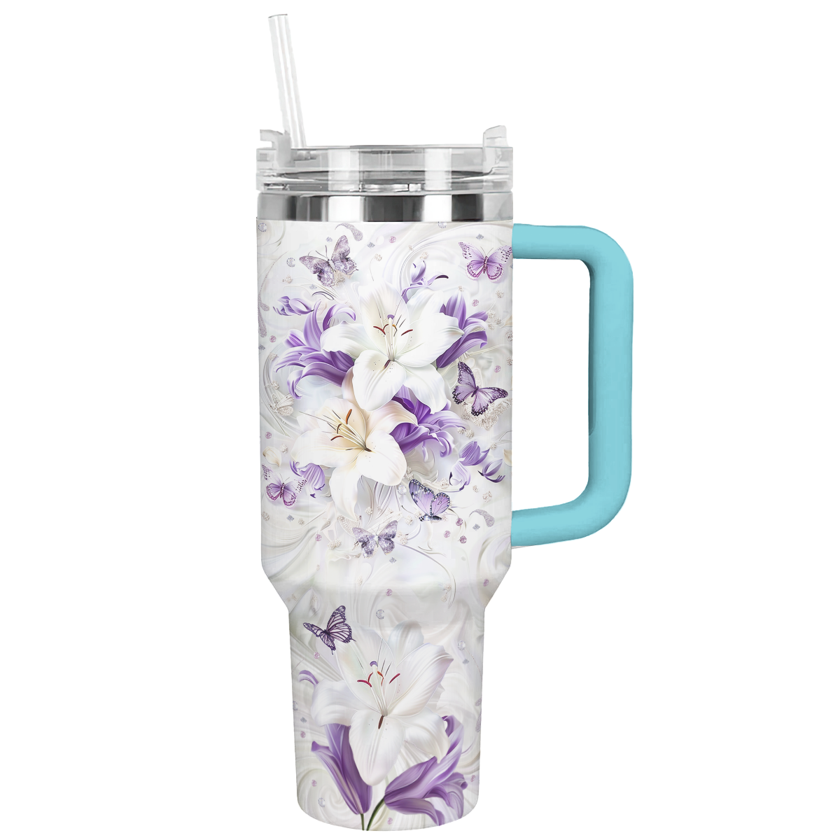 Shineful Glossy Tumbler Lily & Butterfly Delight