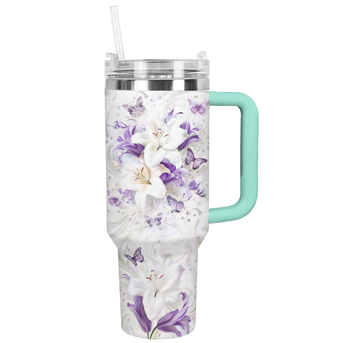 Shineful Glossy Tumbler Lily & Butterfly Delight