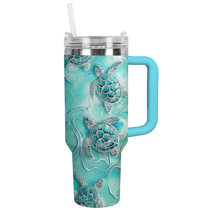 Shineful Glossy Tumbler Enchanting Turquoise Sea Turtles