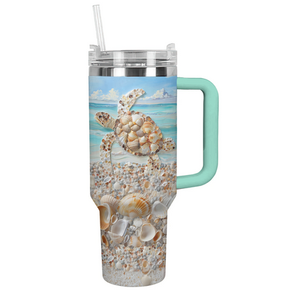 Shineful Tumbler Seashell Turtle Serenity