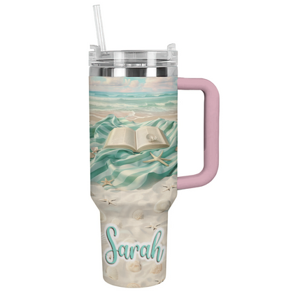 Shineful Personalized Tumbler Dreamy Sky Book Beach