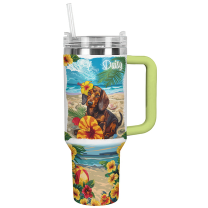 Shineful Personalized Tumbler Beachy Doxie