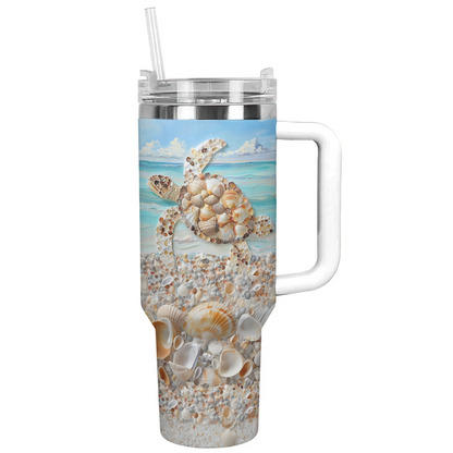 Shineful Tumbler Seashell Turtle Serenity