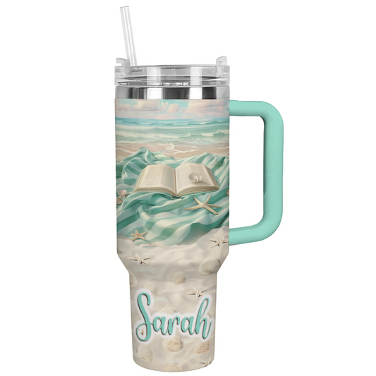 Shineful Personalized Tumbler Dreamy Sky Book Beach