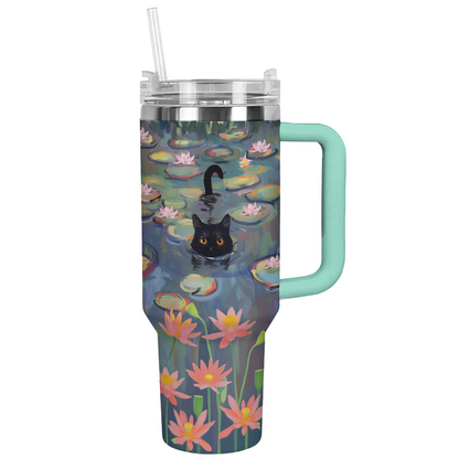 Shineful Tumbler Water Lilies Black Cat