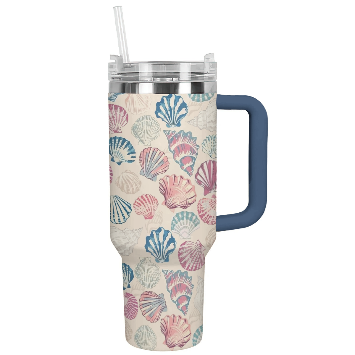 Shineful Tumbler Blue & Pink Colorful Seashells