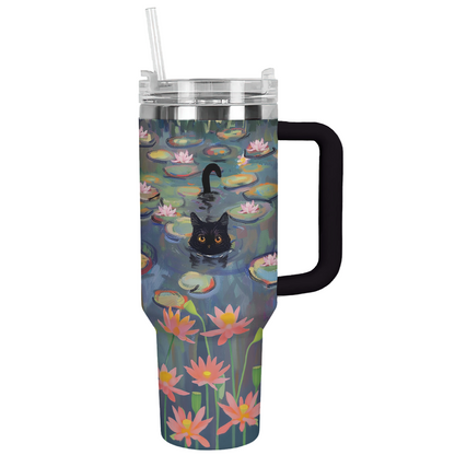 Shineful Tumbler Water Lilies Black Cat